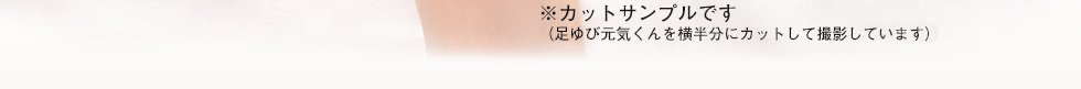 ※カットサンプルです(足ゆび元気くんを横半分にカットして撮影しています)