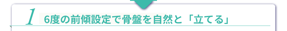 1.6度
の前傾設計で骨盤を自然と「立てる」