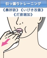 引っ張りトレーニング　鼻呼吸　いびき改善　だ液増加